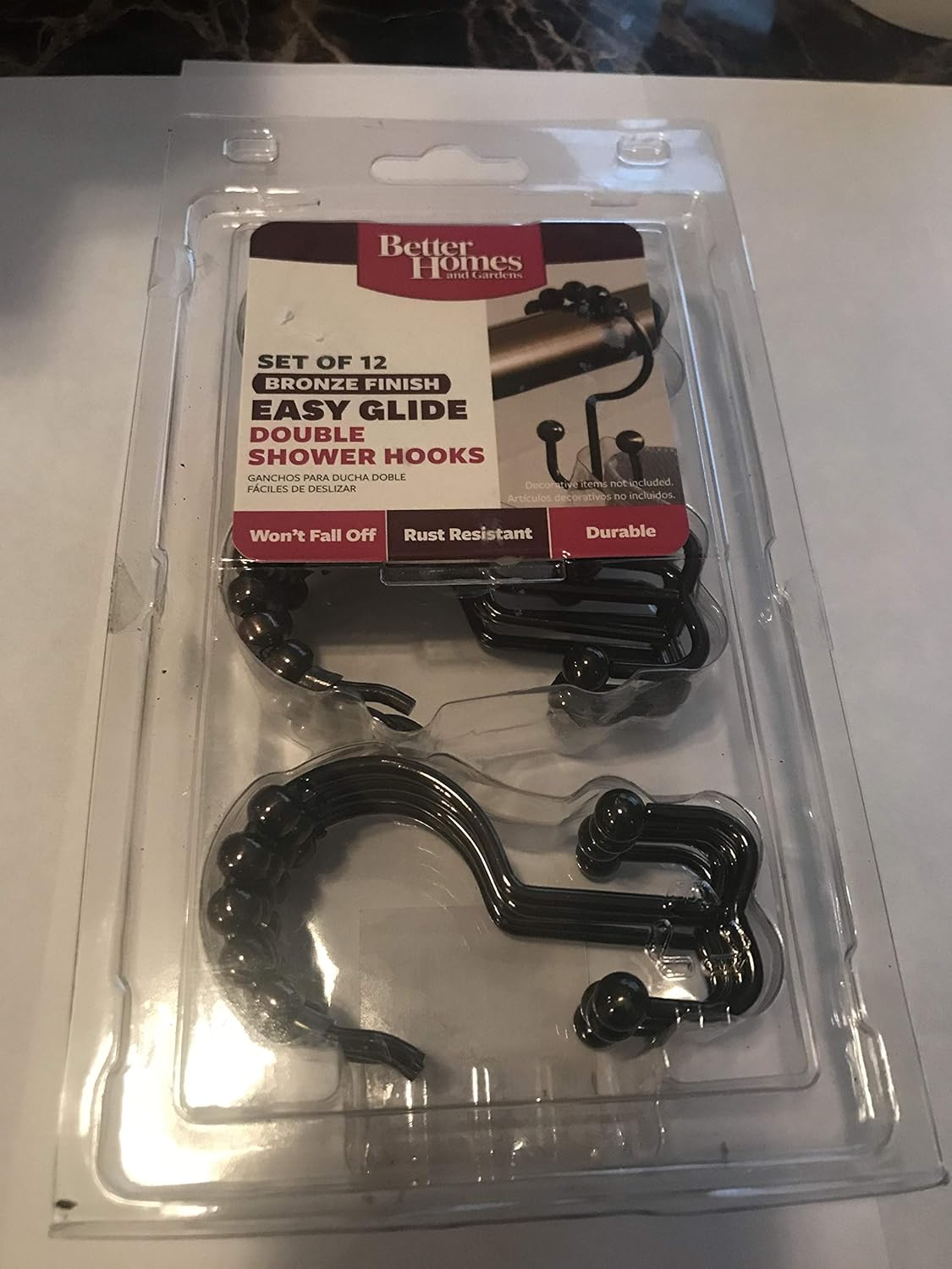 MyLifeUNIT Bronze Shower Curtain Hooks Rust Proof Oil Rubbed Bronze Bathroom Hooks Set of 12