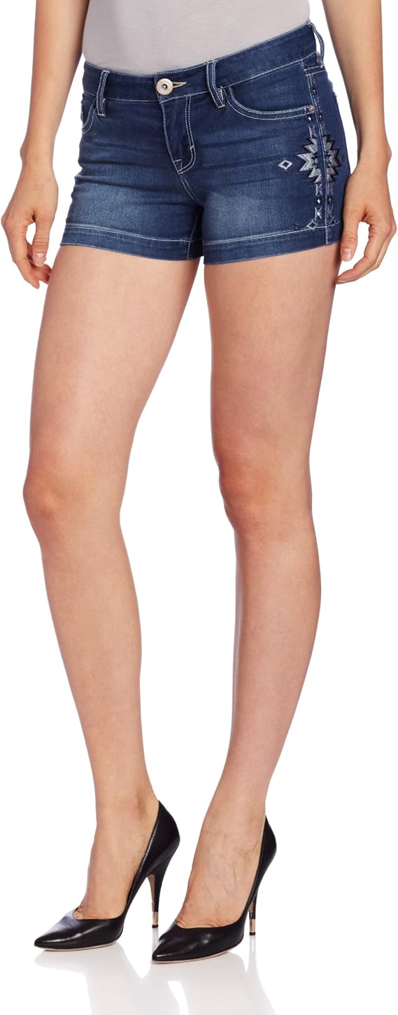 Kensie Jeans Women's Embroidered Denim Short at Amazon Women’s Clothing
