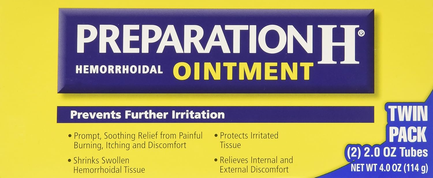 Preparation H Hemorrhoidal Ointment, 2-Ounce Tubes (Pack of 2): Health & Personal Care