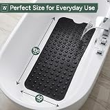 Zuvo Extra Long Bath Mat 100x40cm Black Non Slip Anti Mould view 2