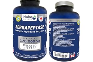 Naka Platinum Serrapeptase Enzymes, 120.000 SU, Delayed Release, Made in Canada