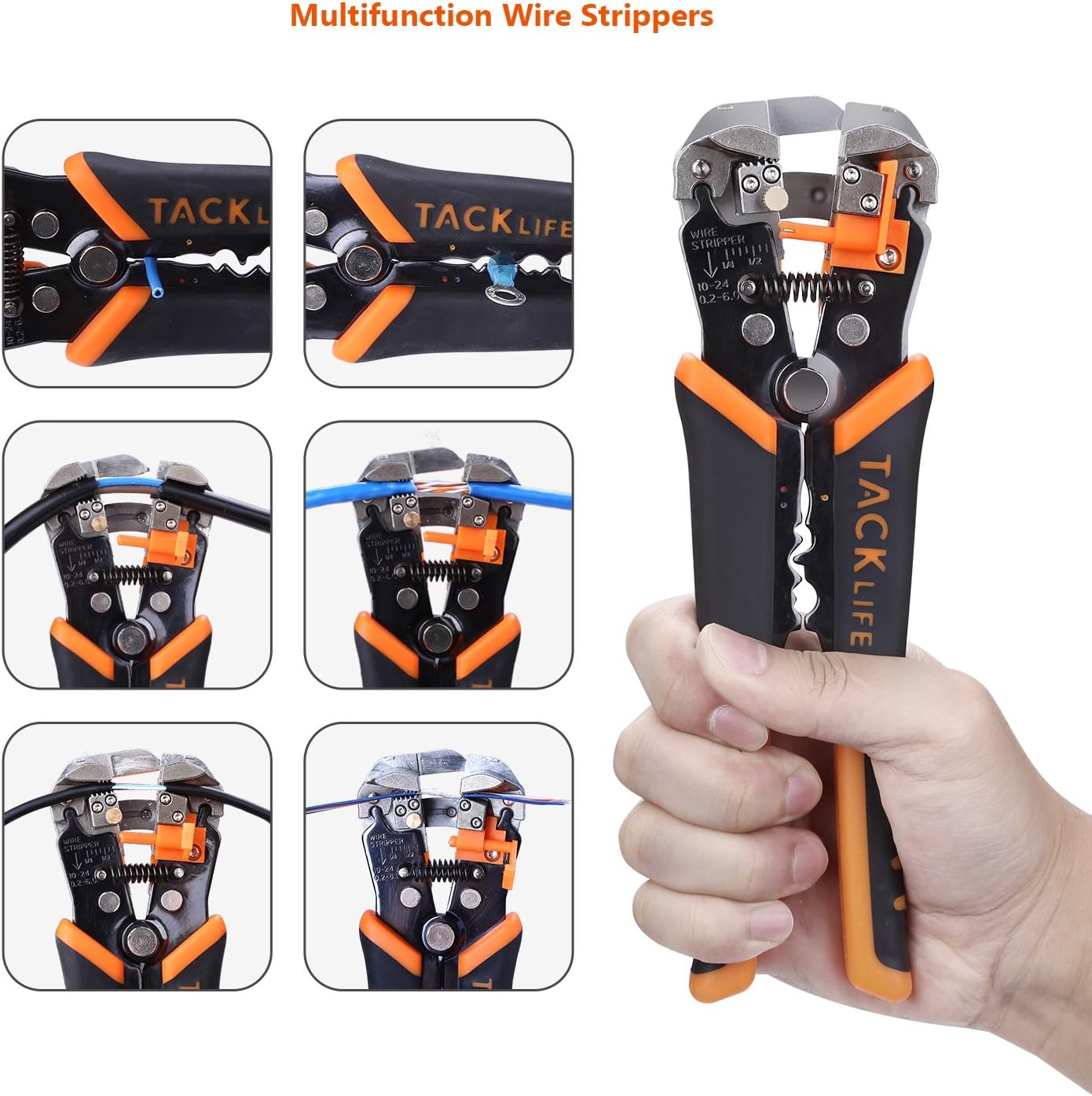 Wire Stripper, Tacklife MWS02 Compound Automatic Wire Stripper Plier 3