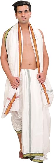 Men's cotton Dhoti (SPE51_ White_ Free Size)