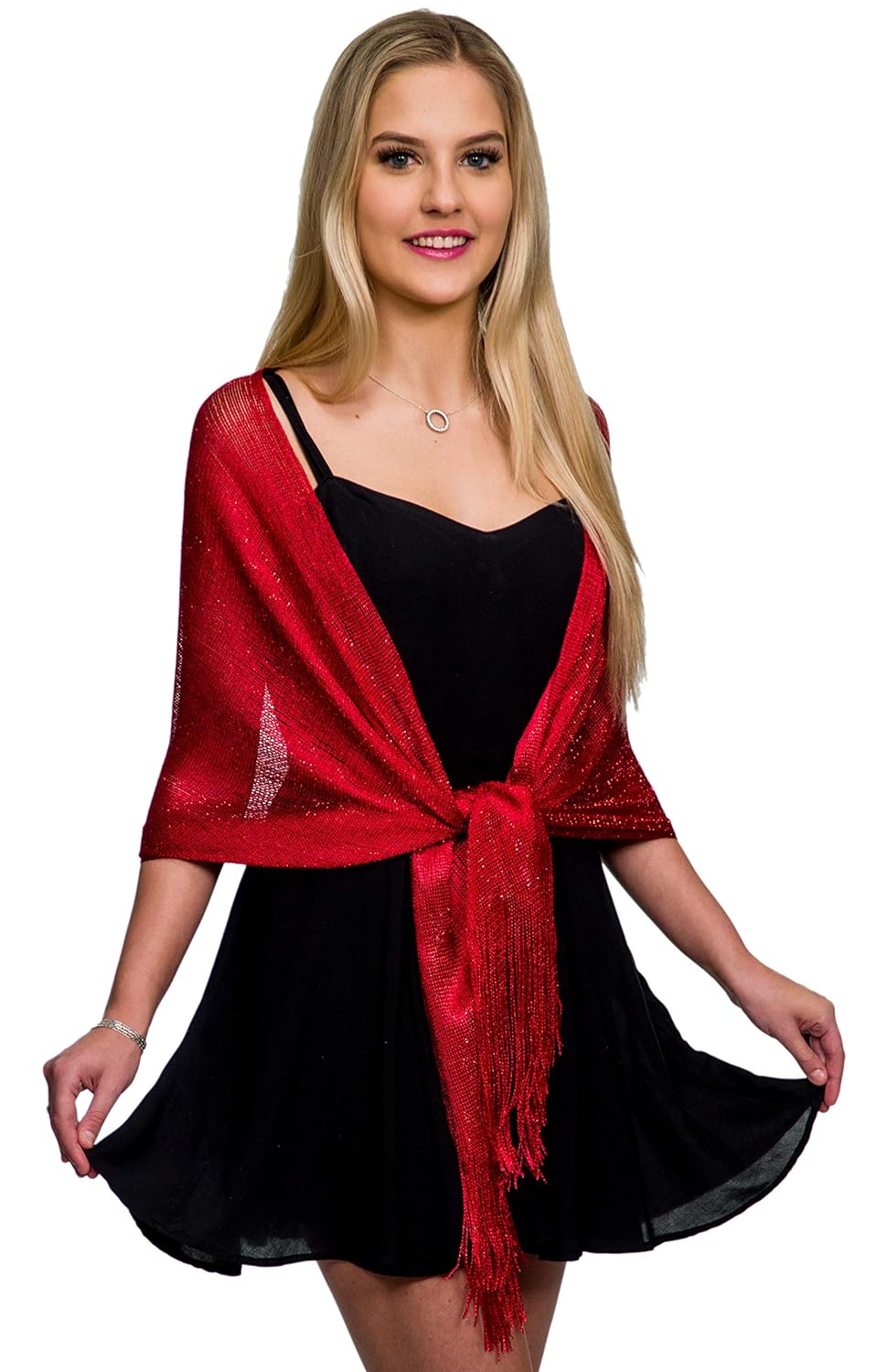 red shawls for evening