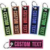 DAYAWAN Customized Keychains, Double Sided Embroidery Motorcycle Keyrings, Personalized Unisex Key Tag For Biker Rooms Car