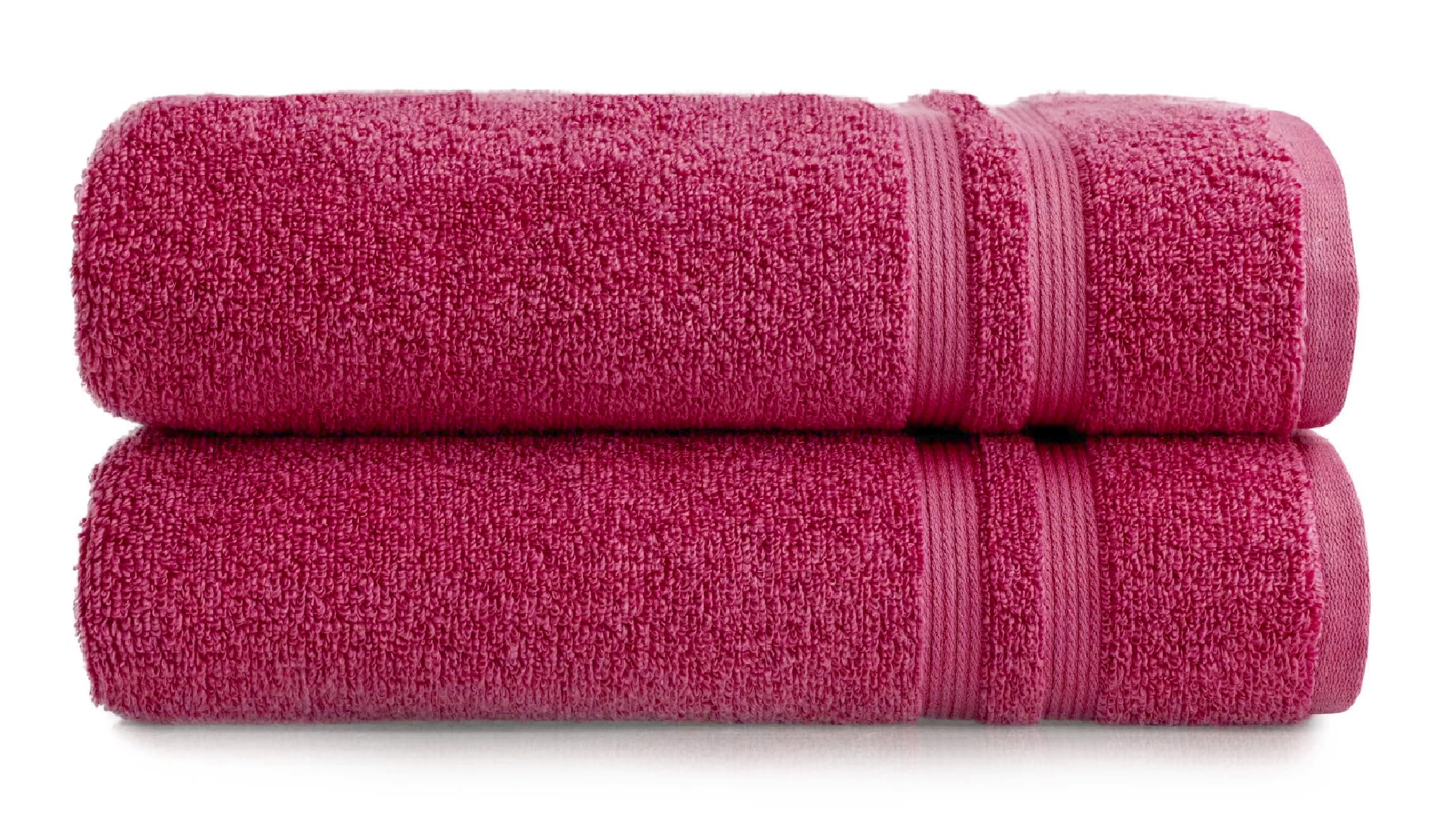 Opel Tex Pack of 2 Jumbo Bath Sheets -75 x 150 cm -100% Cotton 500GSM Super Absorbent Quick Dry Big Bath Sheet Bathroom Towels Set (Pink)