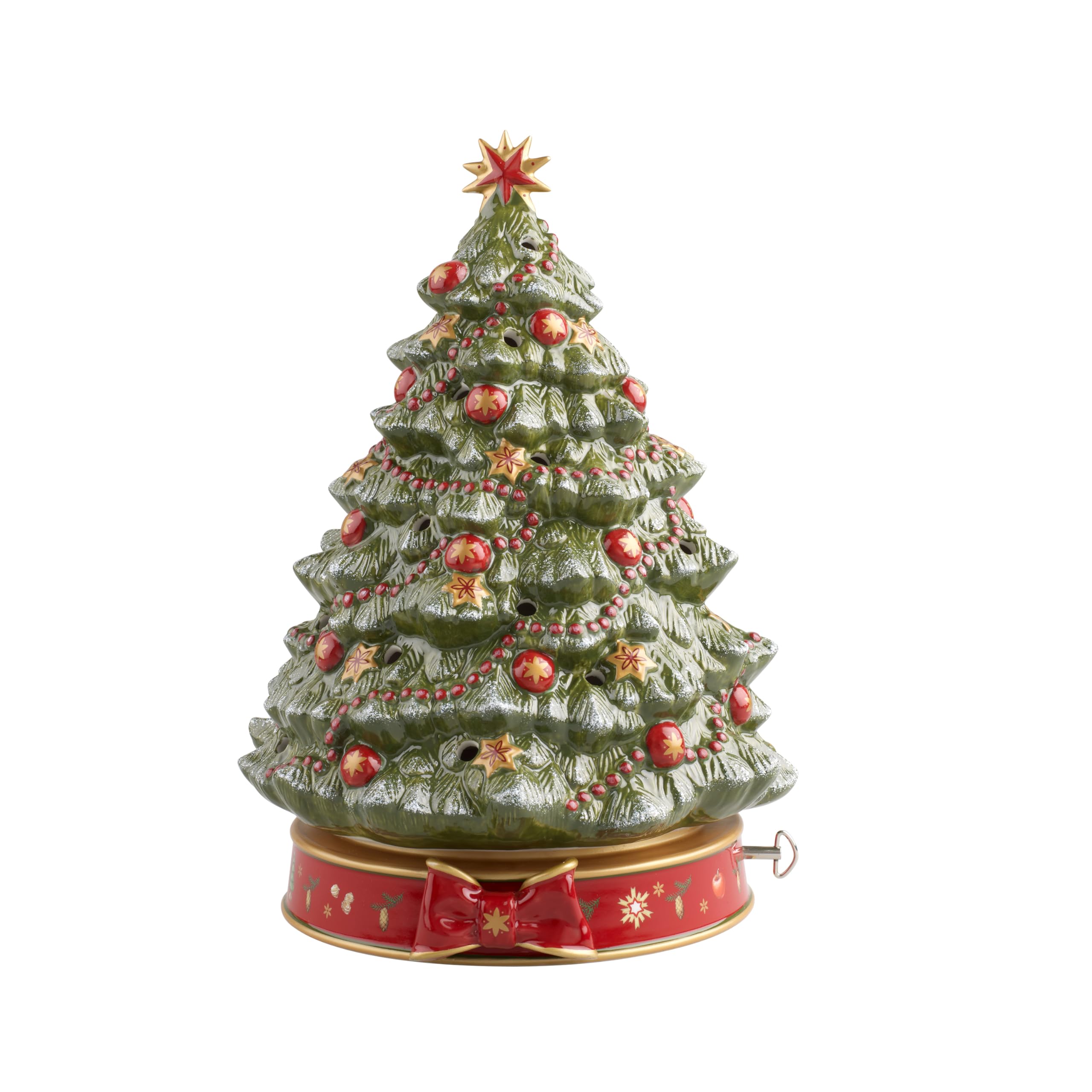 Villeroy & Boch – Toy's Delight Music Clock X-Mas Tree 33cm Green, Plays O Christmas Tree, Christmas Decoration Indoor Small, Table Decoration, Porcelain