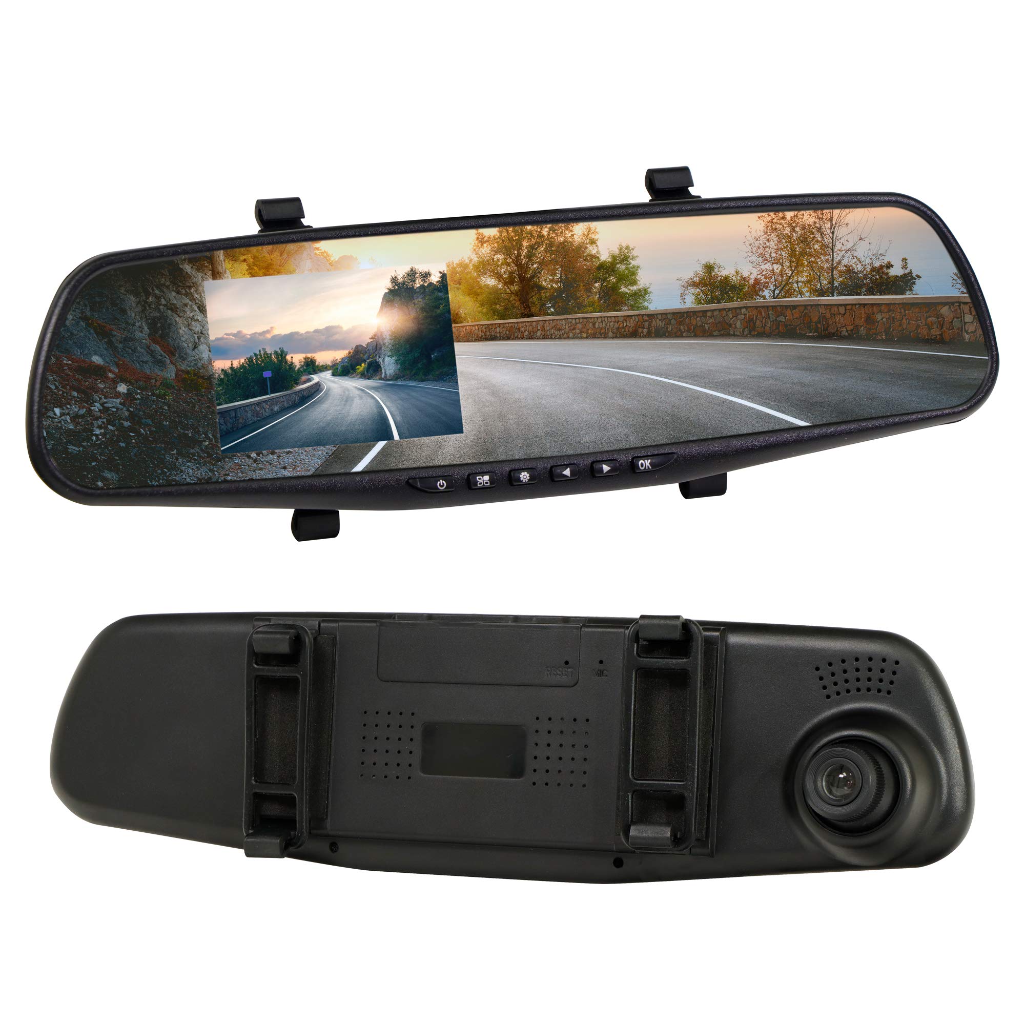 Streetwize Rearview Mirror HD Dash Cam, Easily Fits Over Your Rearview Mirror, Built-In Microphone (SWREC10)