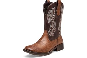 Jousen Cowboy Boots for Men Embroidery Men's Western Boots Retro Square Toe Mens Boots Botas Vaqueras Para Hombre