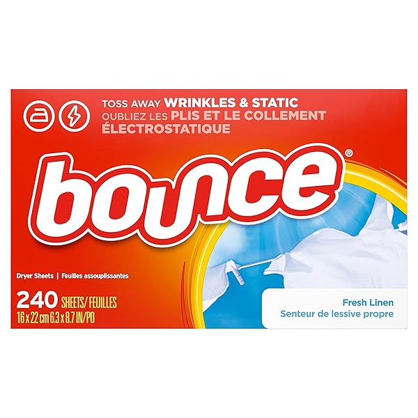 BOUNCE FABRIC SOFTENER SHEETS, FRESH LINEN SCENT, 240...