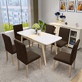 MAXIJIN Stretch Velvet Chair Covers Set of 4 Dark Coffee view 3