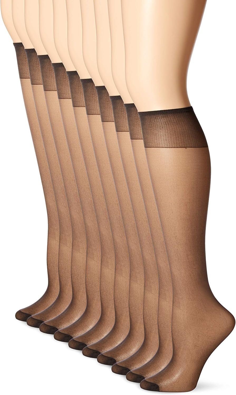 L'eggs Women's 10 Pair Everyday Reinforced Toe Knee Highs Amazon.ca