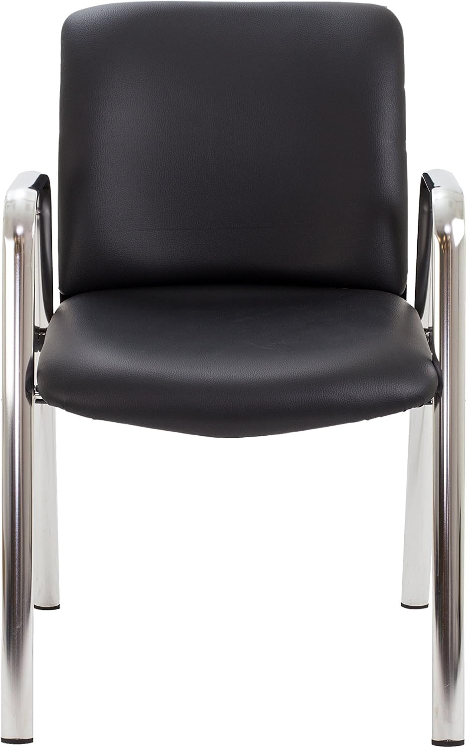 Office Hippo Heavy Duty Stackable Meeting Reception Armchair - Chrome Frame/Faux Leather - Image 3