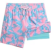 maamgic Mens Swim Trunks with Compression Liner 7 Inch Inseam Mens Bathing Suit Quick Dry Swimming Trunks Swimsuit