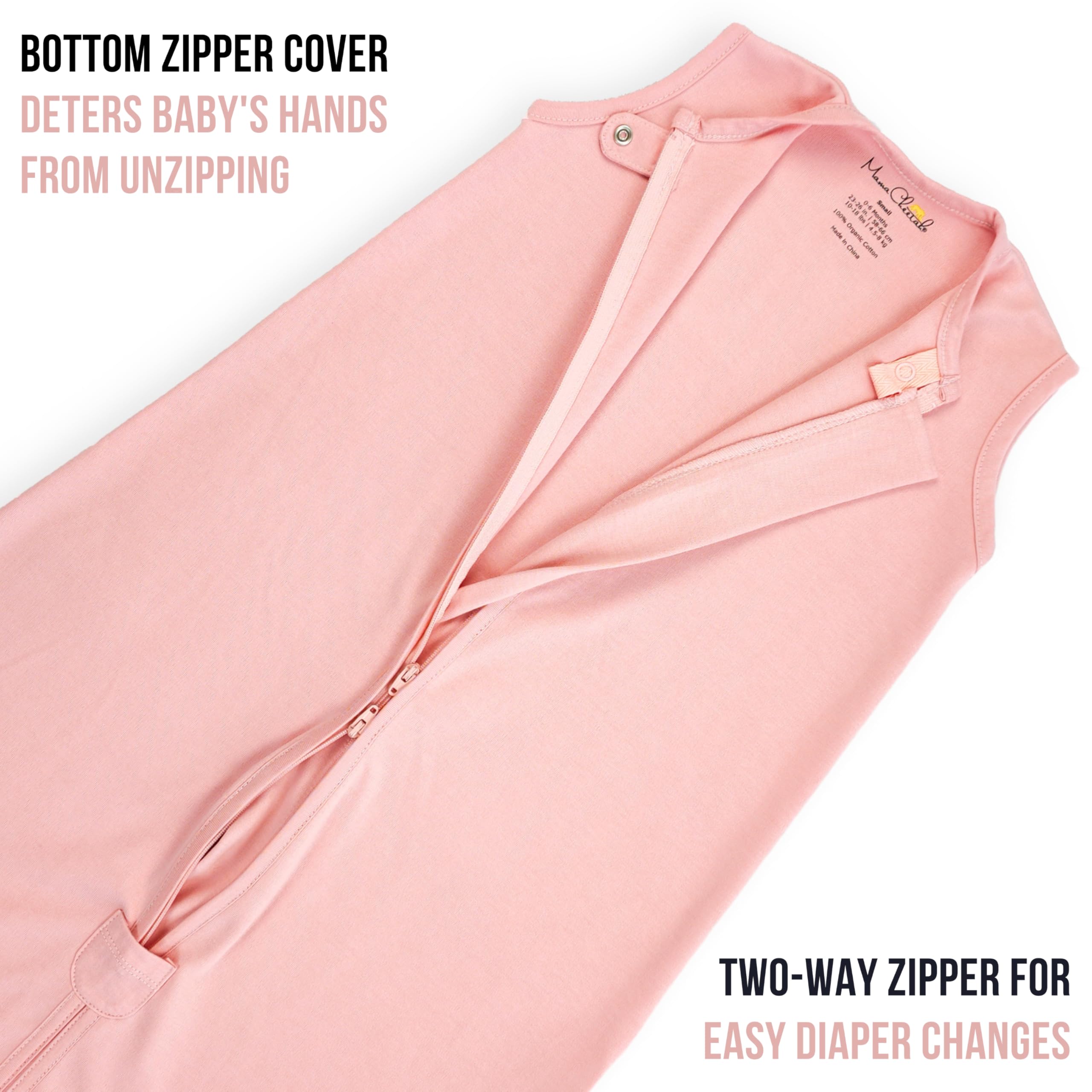 Mama Cheetah Baby Sleep Sack 0.5 TOG, Organic Cotton Baby Wearable Blanket with Two-Way Zipper, Swaddle Transition Baby Sleeping Bag for Newborn Infant Toddler Boy Girl, 24-48 Month