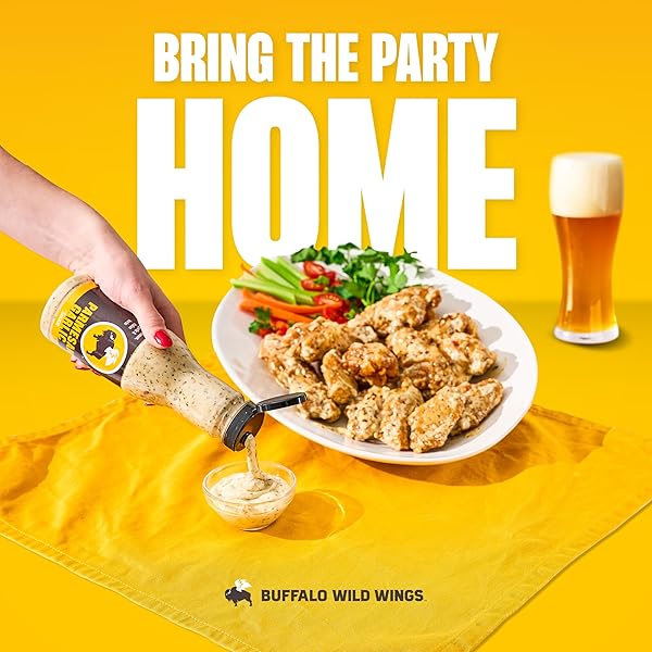 BUFFALO WILD WINGS PARMESAN GARLIC SAUCE, 12 FL. OZ., PERFECT DIPPING SAUCE, CHICKEN MARINADE, CHICKEN PARMESAN TOPPING AND WING SEASONING, MADE WITH ITALIAN HERBS