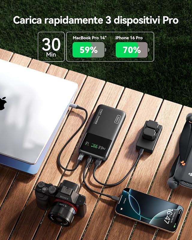 140W Laptop Power Bank, Piccolo 27000mAh Alta Capacità USB-C Powerbank