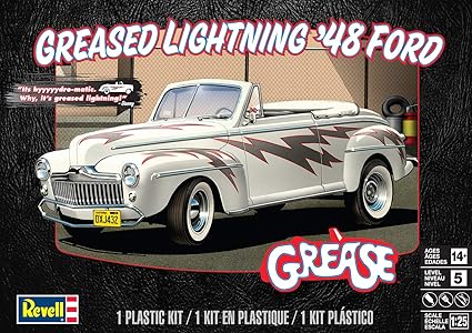 Amazon Com Revell Plastic Model Kit Greased Lightning 48 Ford Convertible Toys Games