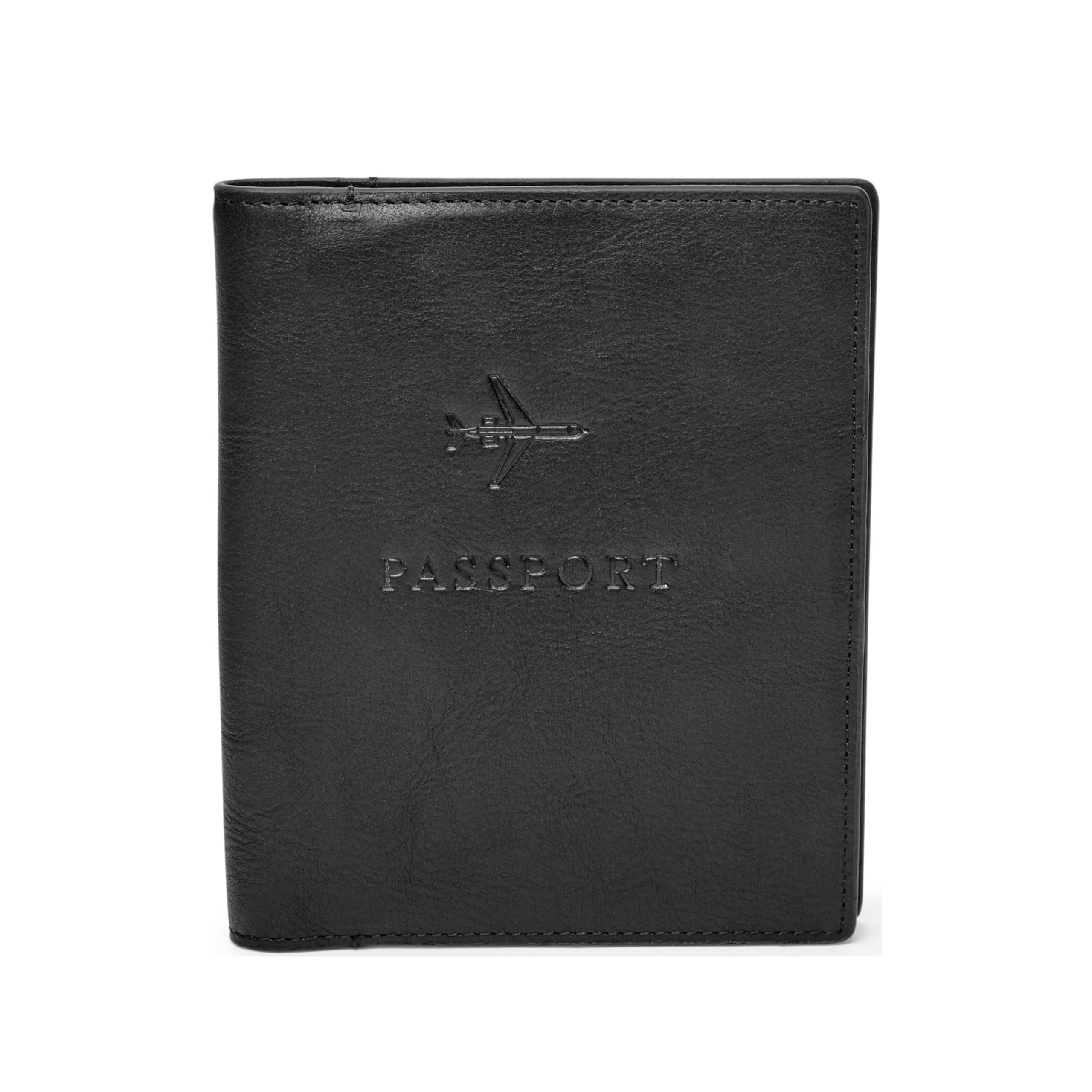 Fossil Gift for Men Passport Case, 100% Leather Passport Case black 11.43 cm L x 1.27 cm W x 13.97 cm H MLG0358001