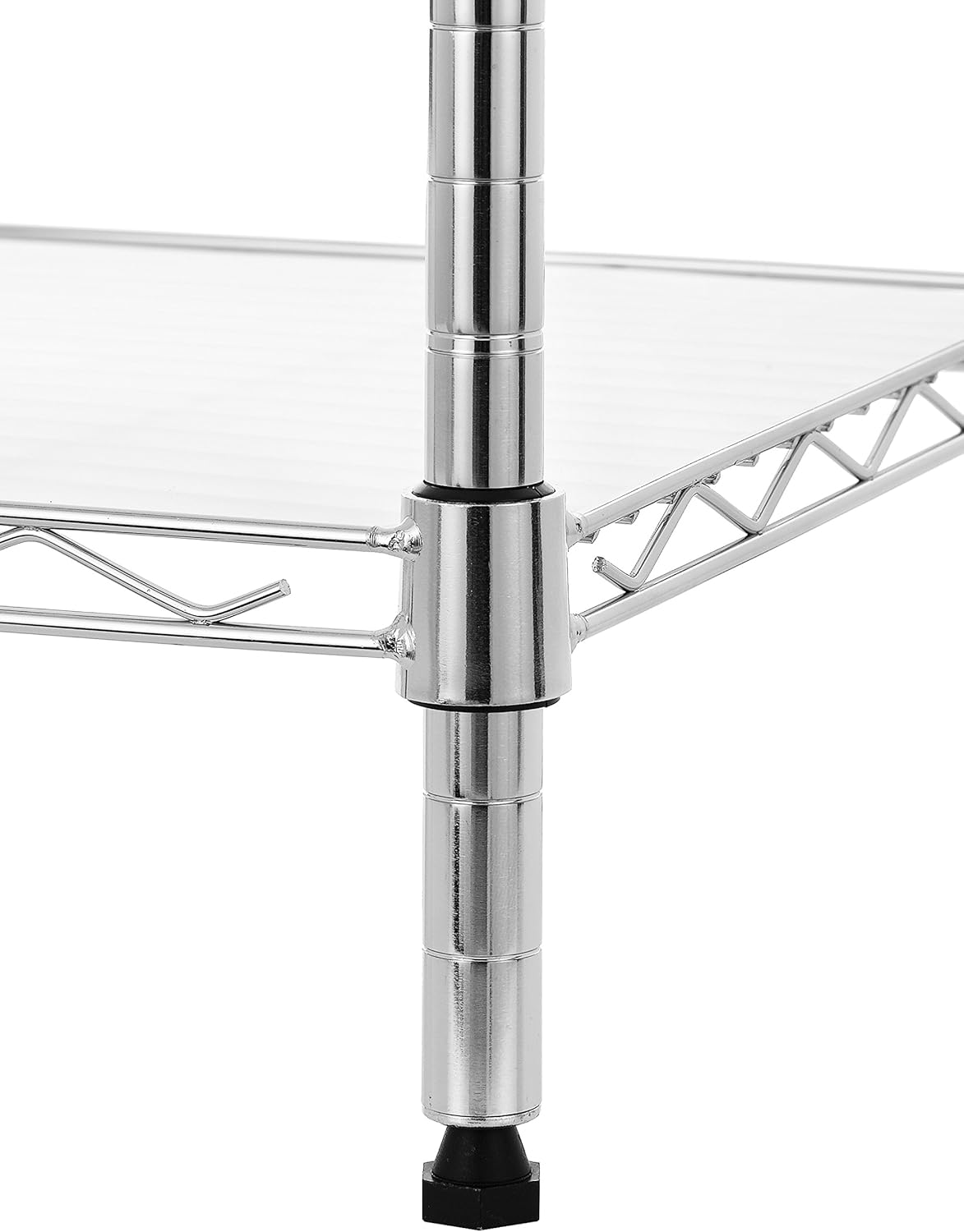 Finnhomy 6-Tier Wire Shelving Unit Adjustable Steel Wire Rack Shelving 6 Shelves Steel Storage Rack or Two 3 Tier Shelving Units with PE mat and Stable Leveling Feet, Chrome: Kitchen & Dining