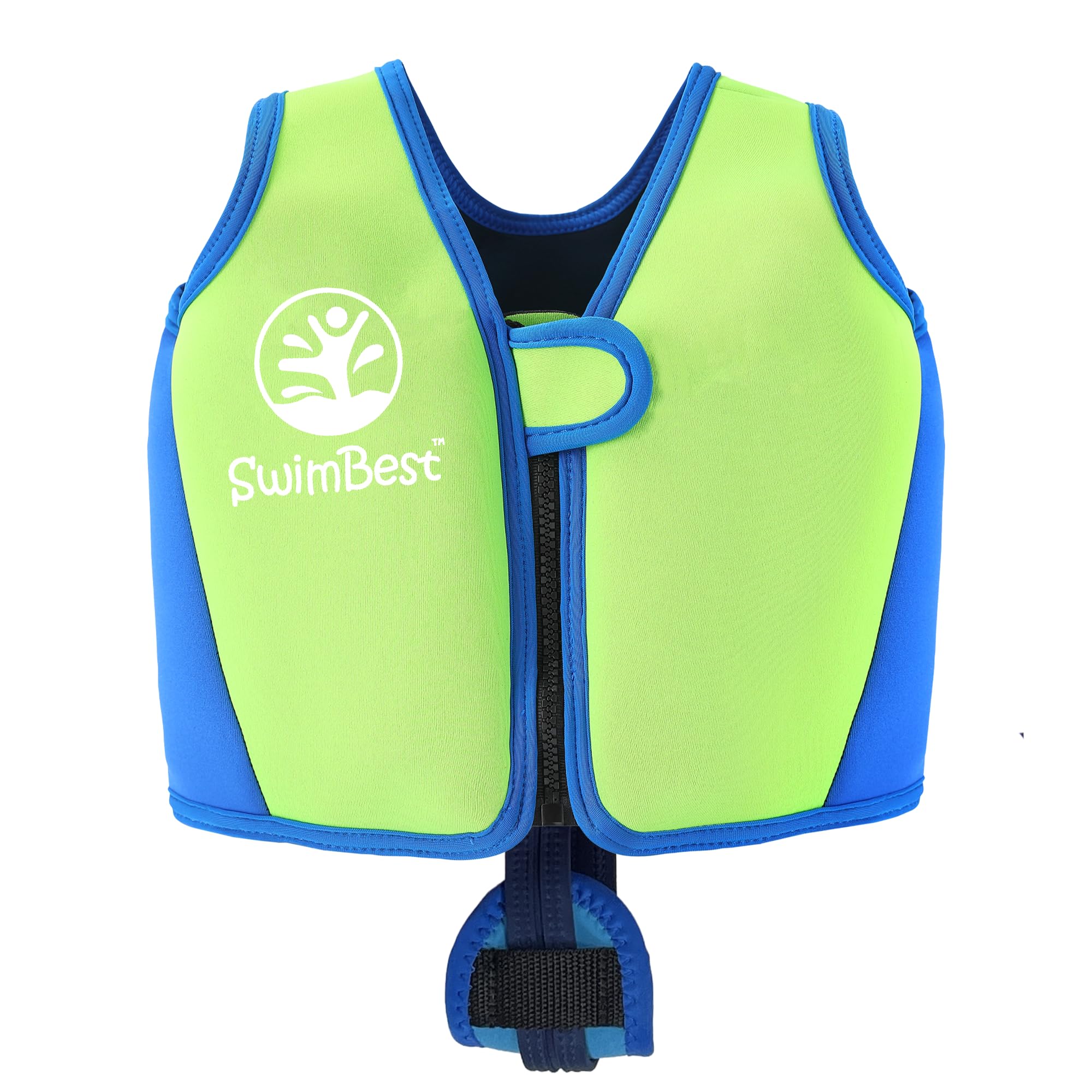 SwimBest Swim Vest - For Baby, Toddler & Kids. Adjustable Buoyancy Swim Jacket, ideal for pools/beaches/holidays & Learning to Swim (Lime/Blue, L (3-6 Years/19-30kgs))