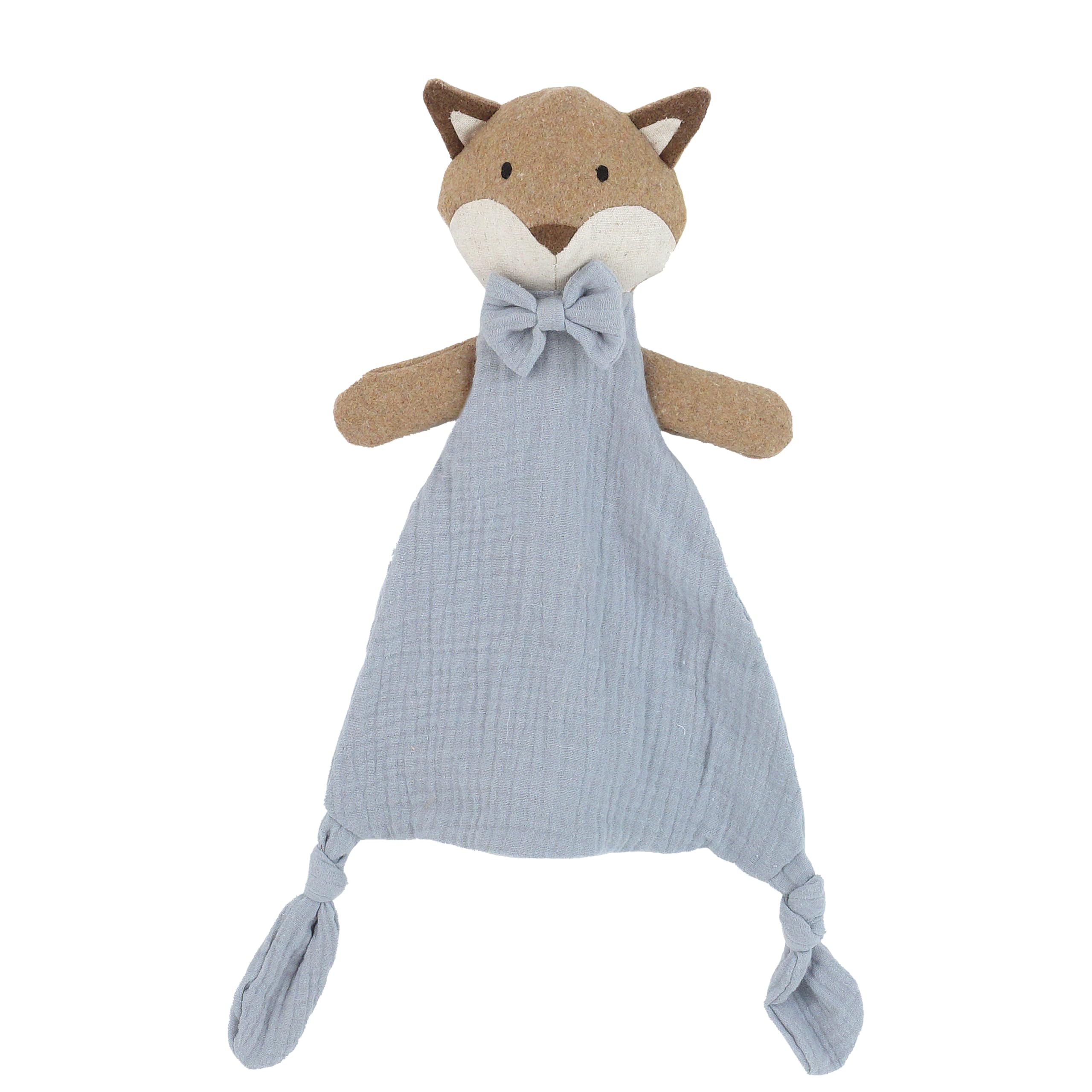 MON AMI Fox Muslin Security Blanket 10"/25.5cms | Soft Cotton Baby Blanket & Comforter | Snuggly Muslin Lovey for Newborn, Infant & Toddler