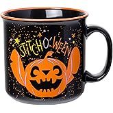 Silver Buffalo Stitch Stitch O Ween Halloween Midnight Squiggles 20oz Ceramic Camper Mug