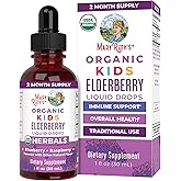 MaryRuth Organics USDA Organic Elderberry Liquid Drops for Kids | Vegan Elderberry Extract Organic Glycerin | Immune Support