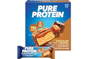Pure Protein Bars, High Protein, Nutritious Snacks to Support Energy, Low Sugar, Gluten Free, Chocolate Salted Caramel, 1.76 oz., 12 Count (Pack of 1) (Packaging May Vary)
