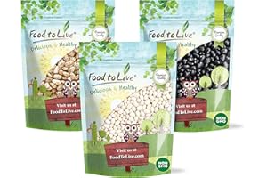 Premium Dry Beans Bundle, 3 Pack - Black Beans (5 LB), Pinto Beans (5 LB), Navy Beans (5 LB), Non-GMO Verified, Vegan, Sprout