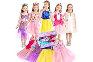 Chillife Princess Dress Up for Girls, Role Play Kids Dress up Clothes fo Girls Gift Set Princess Toys for Little Girls Ages 3-6yrs Toddler Birthday Party