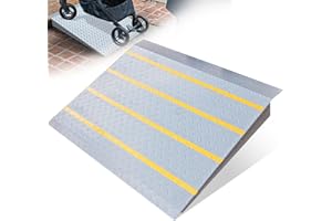 VNN Door Threshold Ramp, Threshold Ramps for Doorways, Ideal Entry Handicap Ramp for Elderly Wheelchairs, Carts, Scooters and Walkers, 27.6" L * 37.4" W Door Ramp (Alloy Iron, 800LBS)
