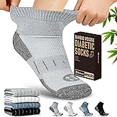 NOLUNT Diabetic Socks for Men,4 Pairs Ankle Diabetic Neuropathy Socks for Men Size 9-11/10-13/13-15.