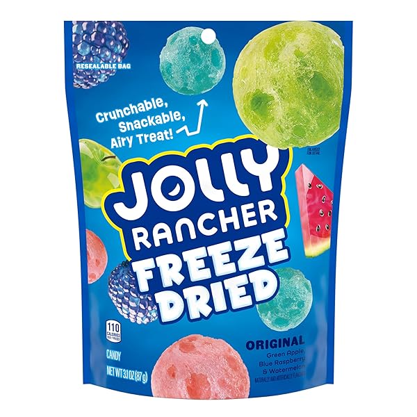 JOLLY RANCHER FREEZE DRIED ORIGINAL FRUIT FLAVORED CANDY BAG, 3.1 OZ