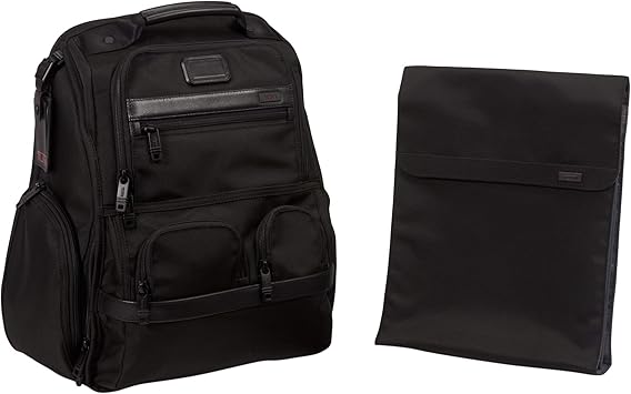 tumi compact laptop brief pack leather