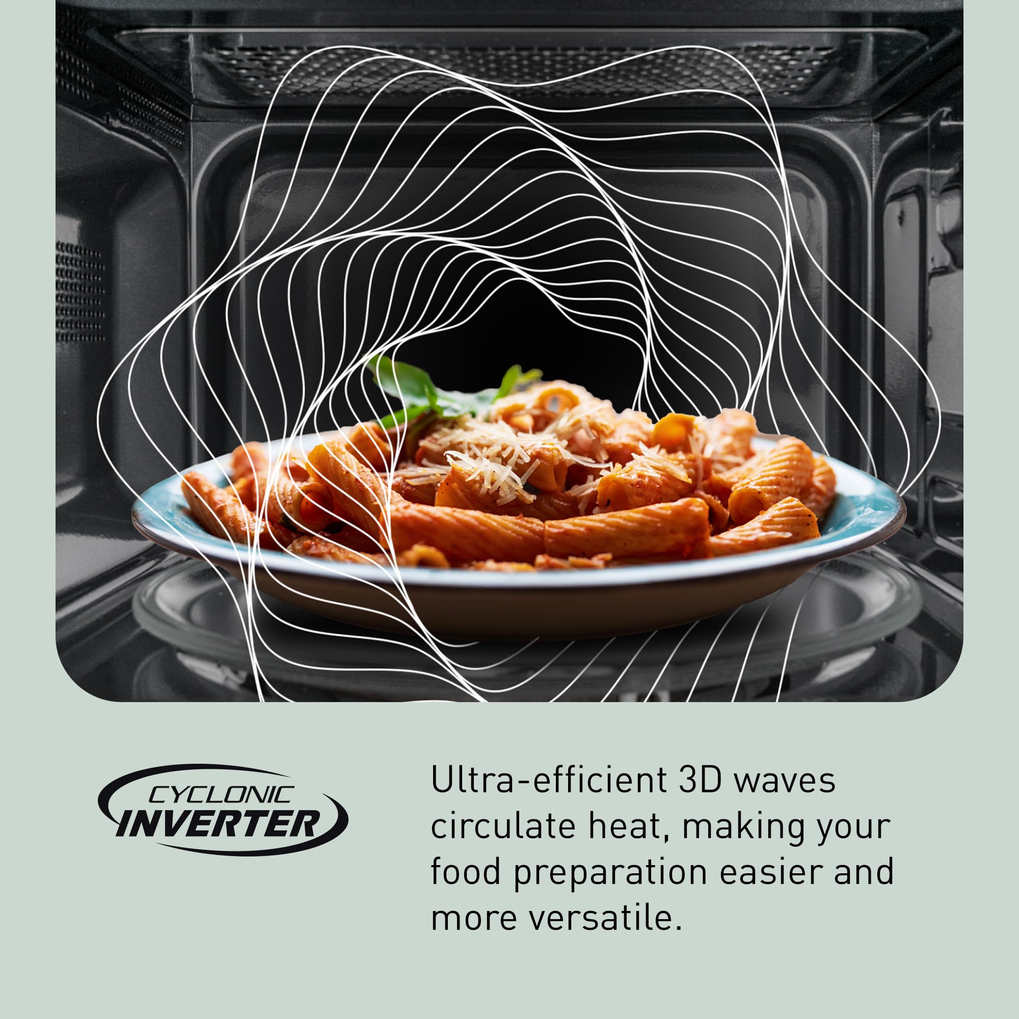 Panasonic Oven with Cyclonic Wave Inverter Technology, 1250W, 2.2 cu.ft. Countertop Microwave with Genius Sensor One-Touch Cooking – NN-SD975S (Stainless Steel/Silver), Stainless