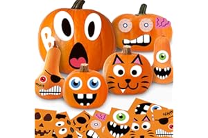 Happy Storm Pumpkin Stickers for Kids, 24 Sheets Jack o Lantern Face Stickers Pumpkin Decorating Kit Halloween Stickers Crafts Halloween Party Favors Supplies Activities Games Gifts for Kids