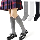 AMENLAN Kids Knee High Socks Boy Girls Cotton School Uniform Breathable Casual Sports Socks 3 Pairs