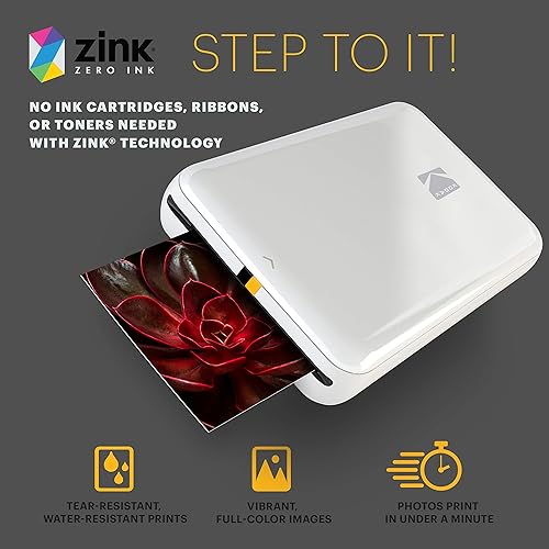 Zink Kodak Step Printer Zero Ink Technology Wireless Mobile Photo