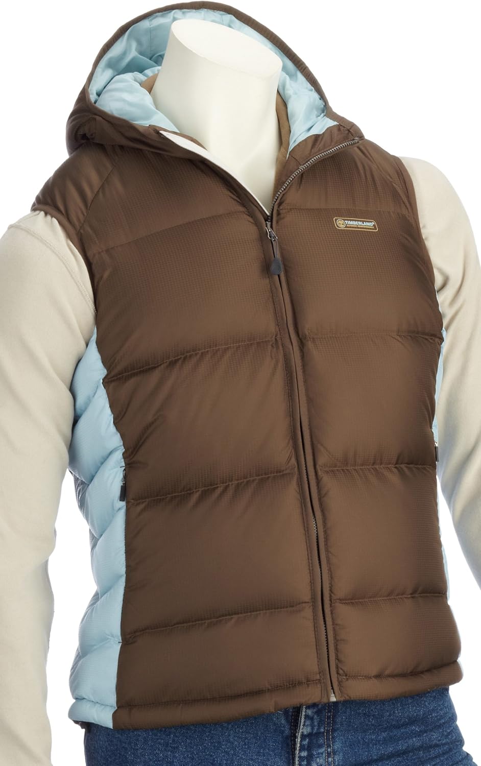 Timberland Womens Ridge Down Hooded Body Warmer Green Medium Amazon.co