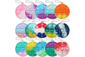 TOANWOD Pop Fidget Keychain Toy: Mini Party Favors Bubble Toy Pack for Kids - Birthday Goodie Bag Stuffers Gifts in Box - Sensory Classroom Prizes Bulk for Girls Boys
