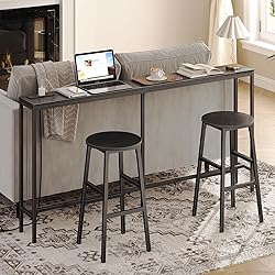 MAHANCRIS Bar Stools, Set of 2 Round Bar Chairs