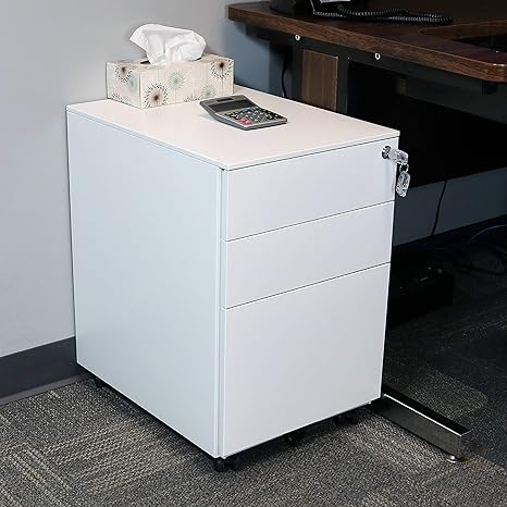 Casl Brands Rolling Mobile File Cabinet Pedestal With Keyed Lock