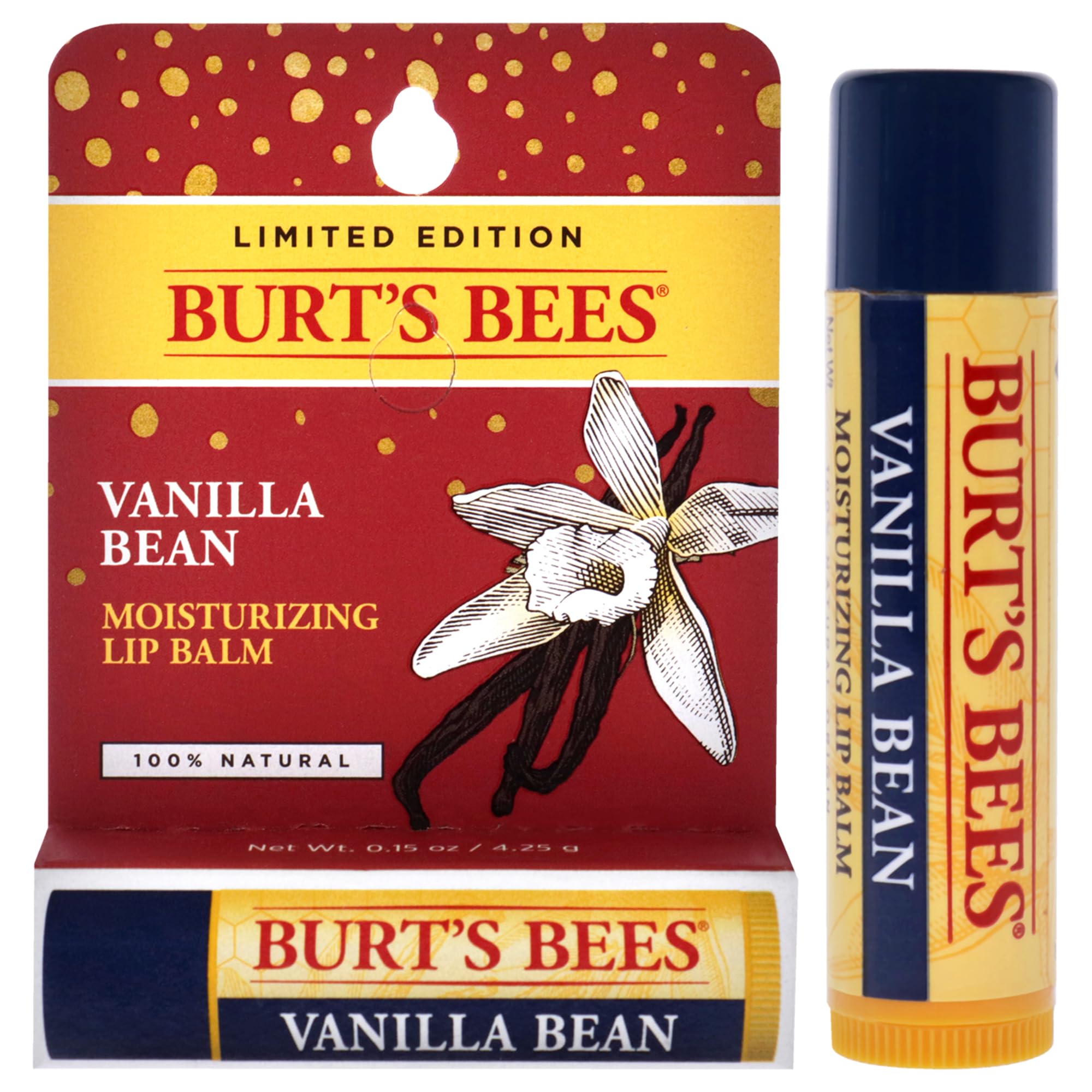 Burts Bees Vanilla Bean Moisturizing Lip Balm Blister For Unisex 0.15 oz Lip Balm — image 1