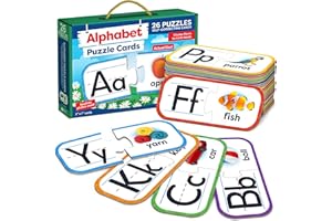 MOMO & NASHI Alphabet Puzzle Games for Kindergarten - 26 Pairs Self-Correcting ABC Puzzle Alphabet Learning Toys Matching Game - ABC Learning for Toddlers Letters Matching Game Preschool Educational Toys