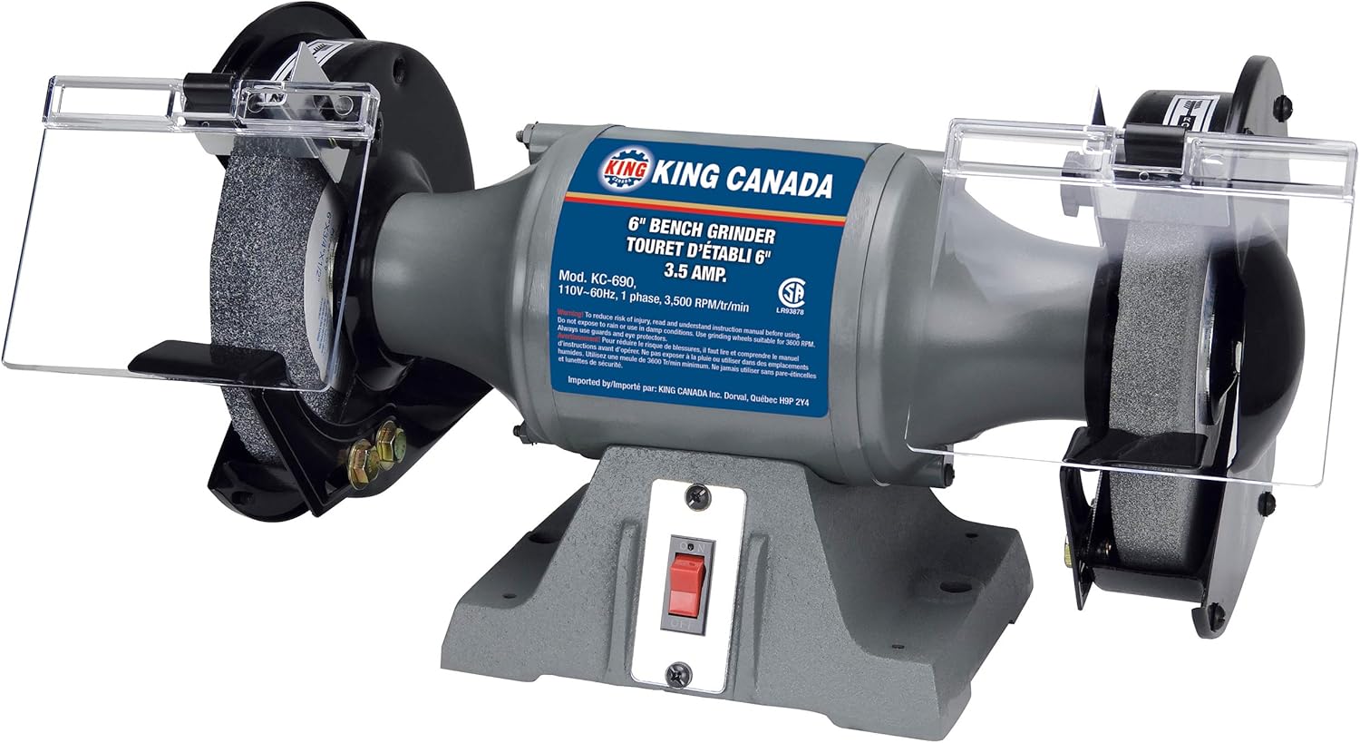 King Canada KC690 Bench GrinderSlim Line Series, 6Inch, Bench