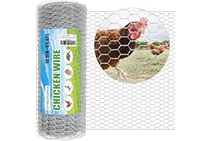 SYMDROMIA Chicken Wire Fencing Mesh, 16.9 Inch X 65.6 Feet Hardware Cloth Roll with 0.6" Mesh for DIY Chicken Coop Frames Crafts Accessories Floral Chicken Rabbit Wire Fence Garden Small Pets Cage