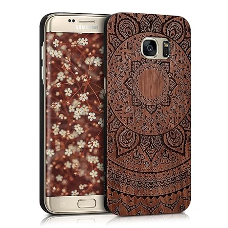kwmobile Samsung Galaxy S7 Edge Hülle - Handy Schutzhülle aus Holz - Cover Case Handyhülle für Samsung Galaxy S7 Edge