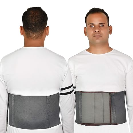 HAKAN Abdominal/Tummy Belt for Weight Loss Men Women Stomach Compression Elastic Wrap (Universal Fit, Grey & Beige, 28-44 Inch)