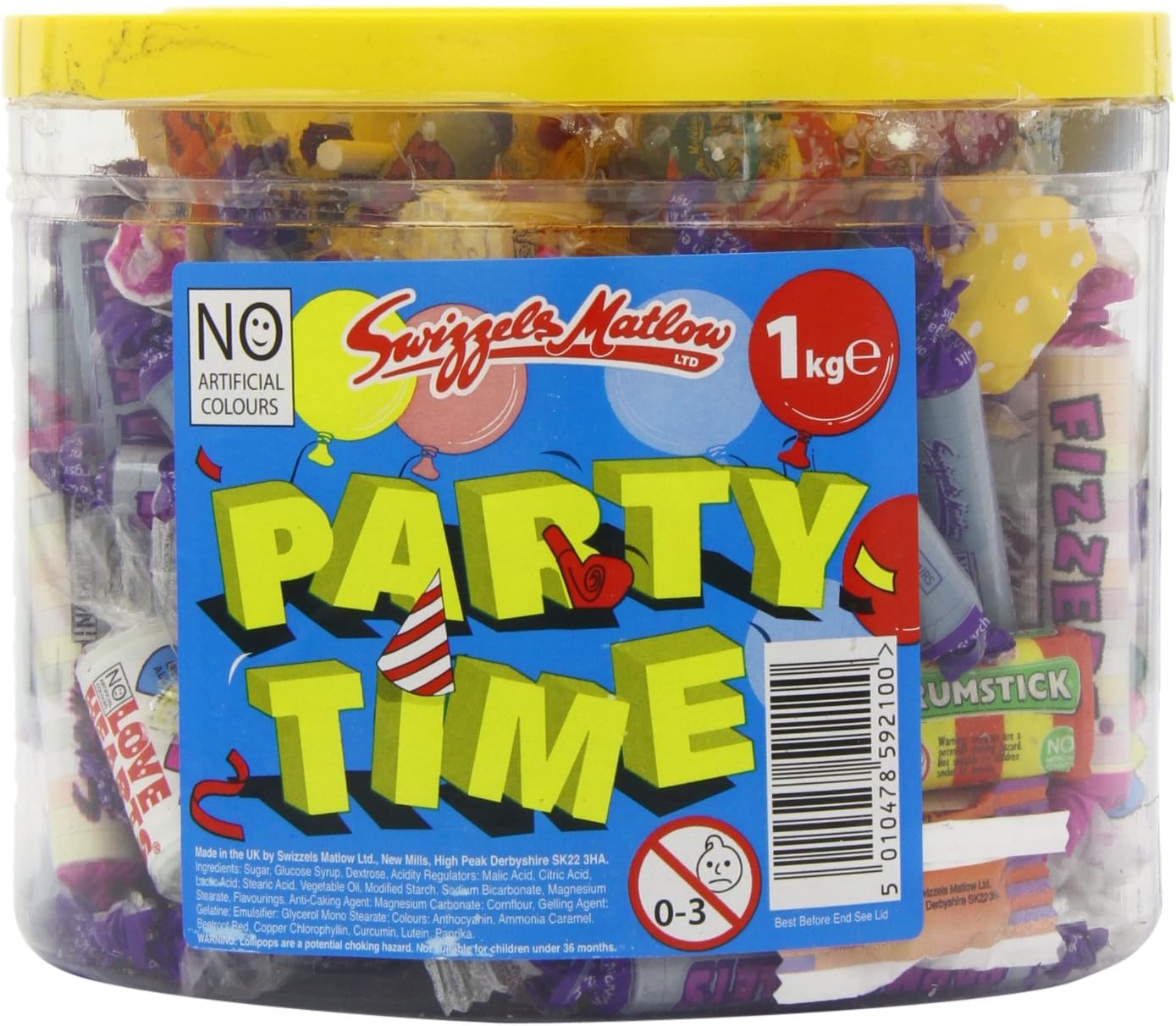 Swizzels Matlow Party Time Tub Sweets 1 kg (Pack of 2) Amazon.co.uk